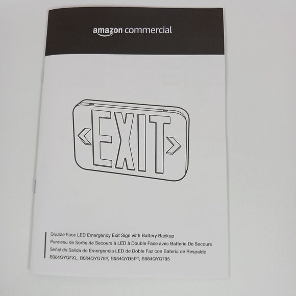 Amazon Commercial LED Emergency Exit Sign, Double Face Exit with Battery Backup - Picture 4 of 8